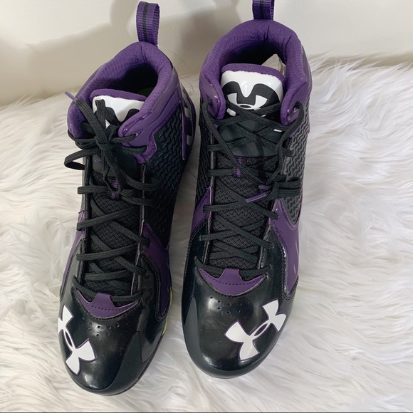 NEW Under Armour Men’s Purple & Black cleats New - Picture 3 of 6
